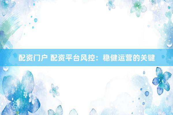 配资门户 配资平台风控：稳健运营的关键